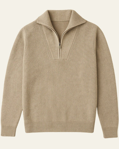 Maglione Uomo in Cashmere con Zip Texture Morbida Raffinata