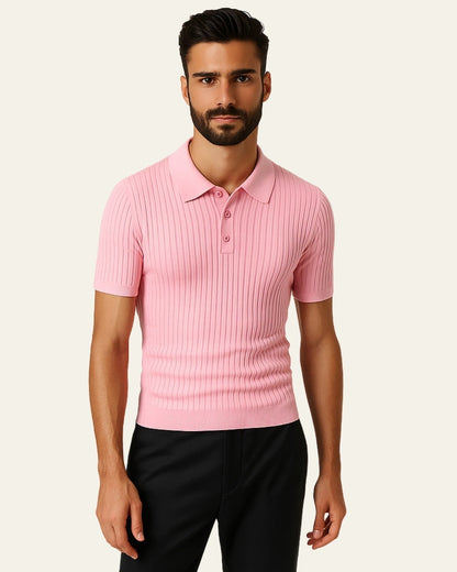 Polo Uomo in Maglia di Viscosa Leggera Fresca Caduta Impeccabile