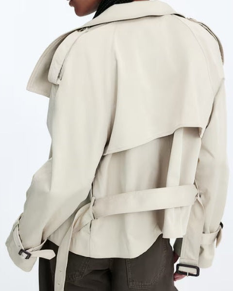 Trench Corto Donna in Twill Doppiopetto
