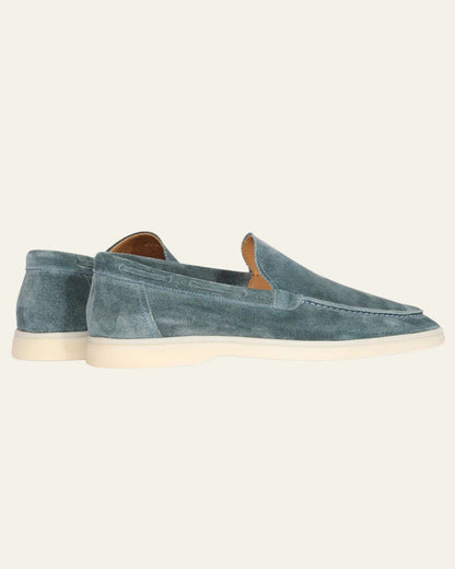 Mocassino Yacht Uomo in Suede Vegano Petrol Raffinatezza Discreta