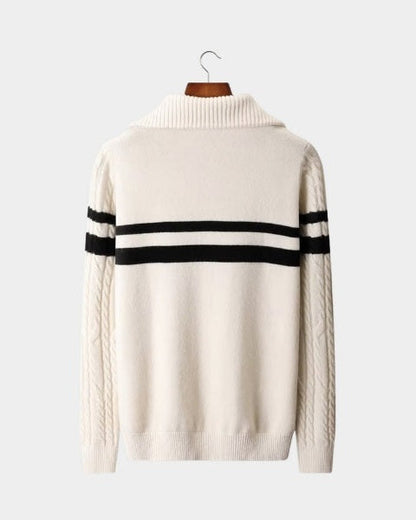 Maglione Uomo in Lana Merino con Zip a Metà Mano Setosa