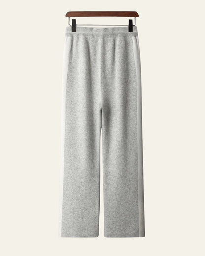 Pantaloni Uomo in Lana Merino a Righe Gamba Dritta Raffinati