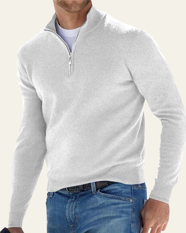 Maglione Uomo con Cerniera a Metà Raffinatezza Sobria Versatile