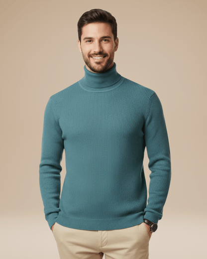 Maglione Dolcevita Uomo Collo Alto in Maglia Fine Morbido