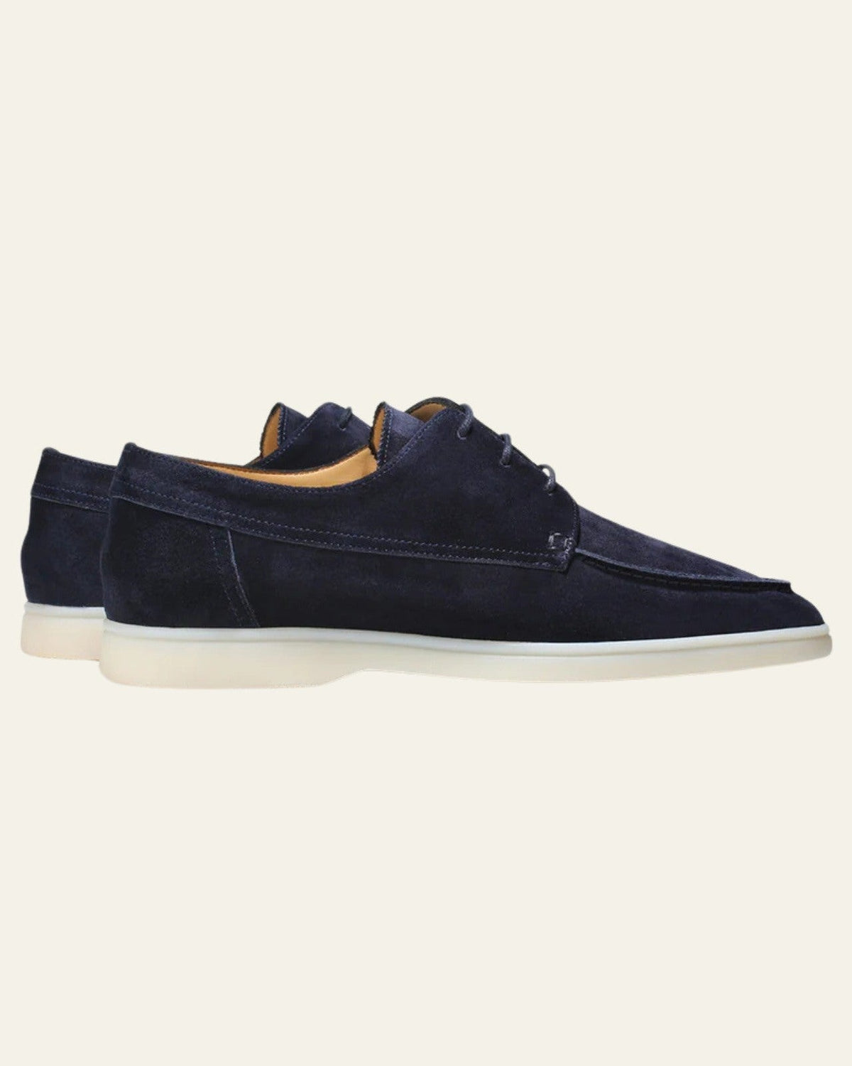 Mocassino Barca Uomo in Camoscio Blu Navy Artigianale Definito