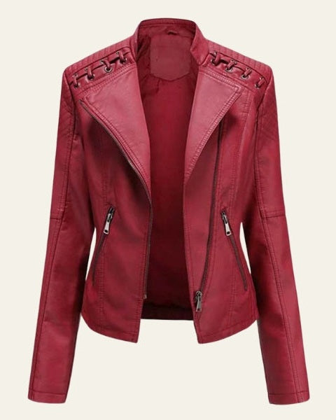 Giacca Donna in Pelle Vegana Rosa Cipria