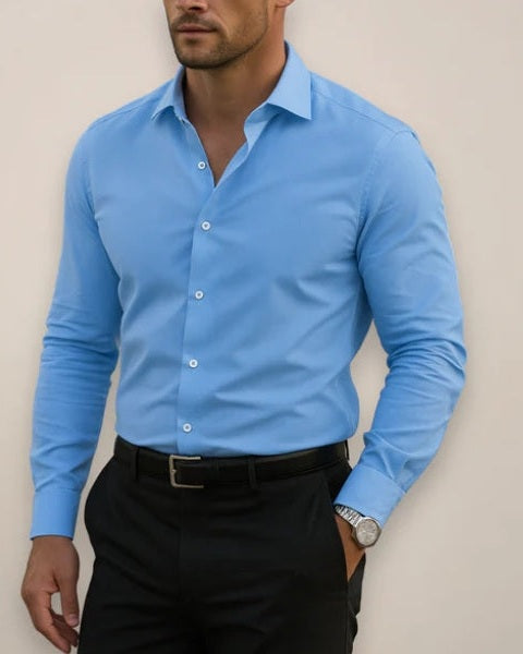 Camicia Uomo Elasticizzata Stretch Superficie Liscia