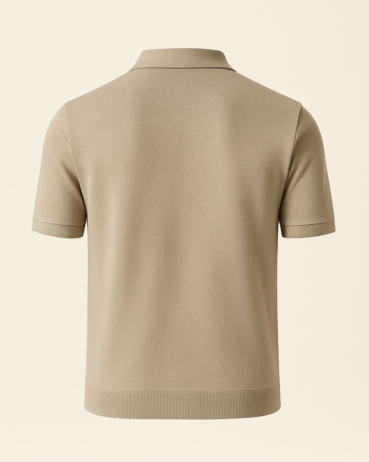 Polo Uomo in Maglia con Zip Frontale Comfort Sportivo