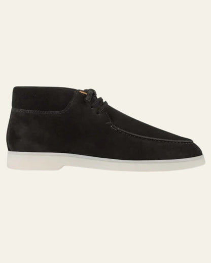 Stivaletto Desert Uomo in Camoscio Nero Eleganza Nordica Pulita