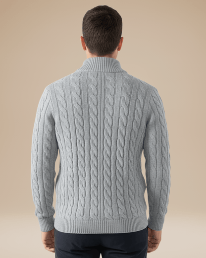 Maglione Uomo a Treccia con Mezza Zip Comfort Versatile