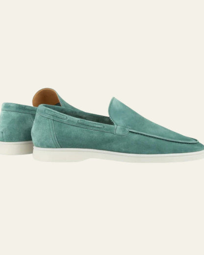 Mocassino Yacht Uomo in Suede Vegano Verde Smeraldo Rivierasco