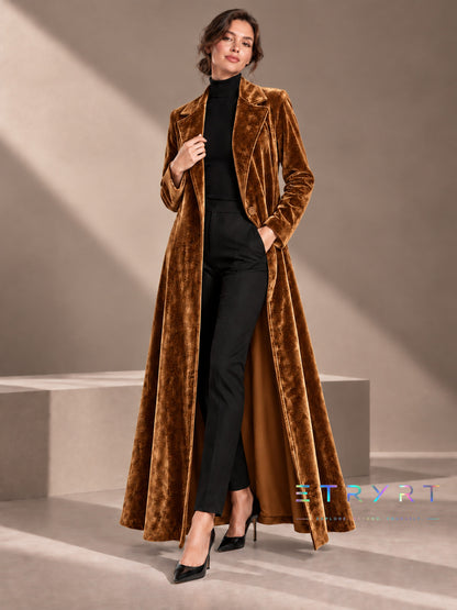 Beatrice | Cappotto Maxi Donna in Velluto Aperto