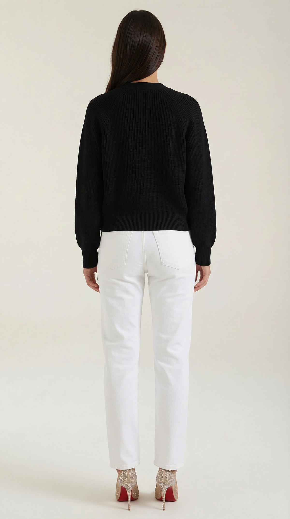 Cardigan Donna Bottonato con Scollo a V