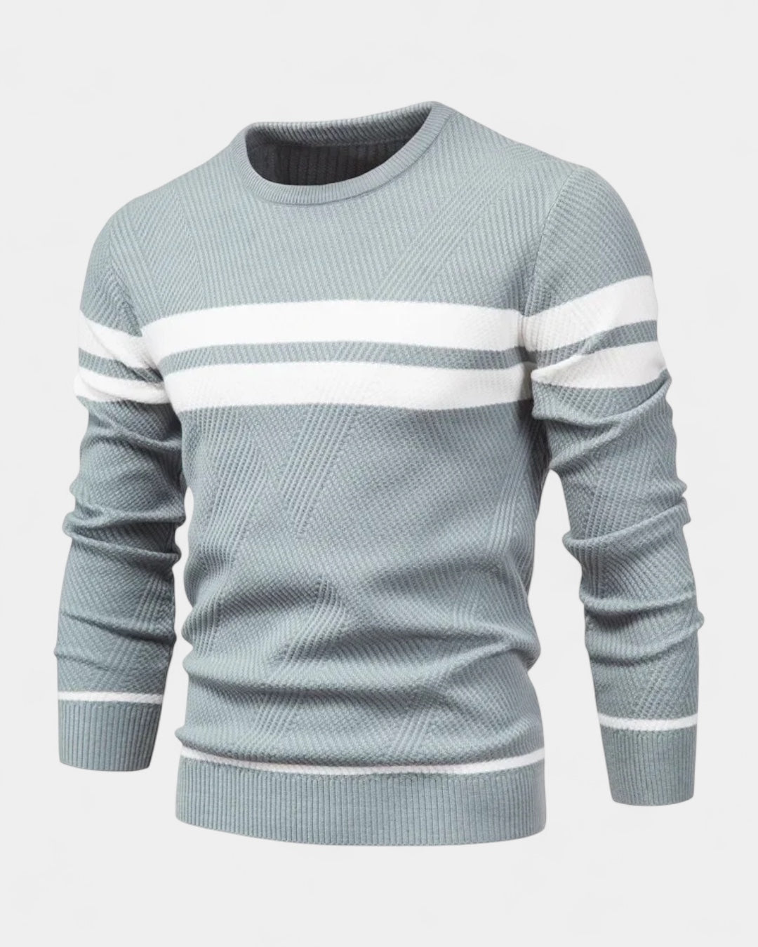 Maglione Uomo a Righe Girocollo Misto Viscosa Cotone Leggero