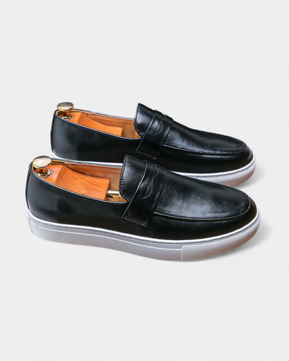 Mocassini Uomo in Pelle Slip-On Profilo Basso Fascetta