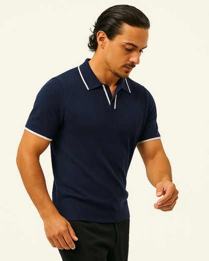 Polo Uomo in Maglia Edge Elegante Raffinatezza Europea