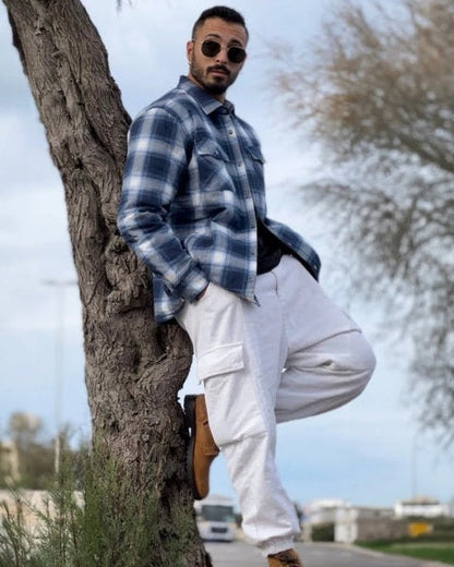 Overshirt Uomo in Flanella Trapuntata
