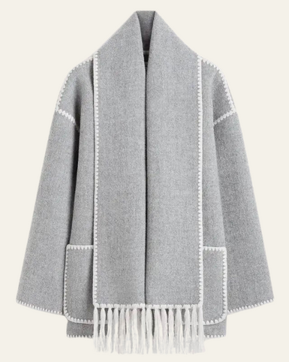 Cappotto Donna in Lana con Sciarpa Integrata