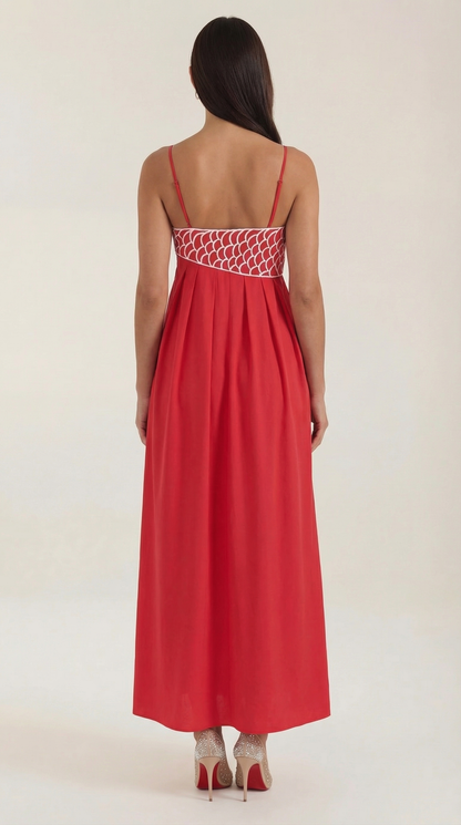 Abito Lungo Donna Ricamato Boho
