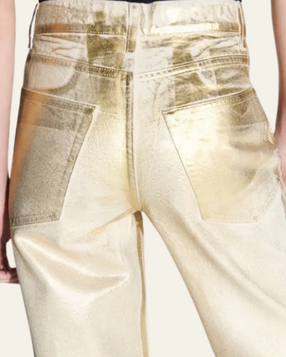 Jeans Donna Metallizzati Dorati