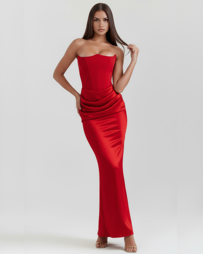 Abito Lungo Donna Corsetto Senza Spalline