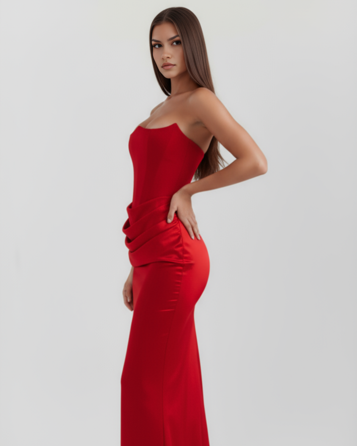 Abito Lungo Donna Corsetto Senza Spalline