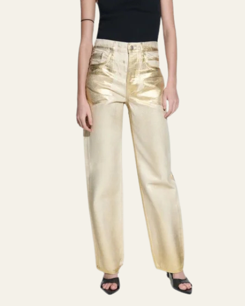 Jeans Donna Metallizzati Dorati
