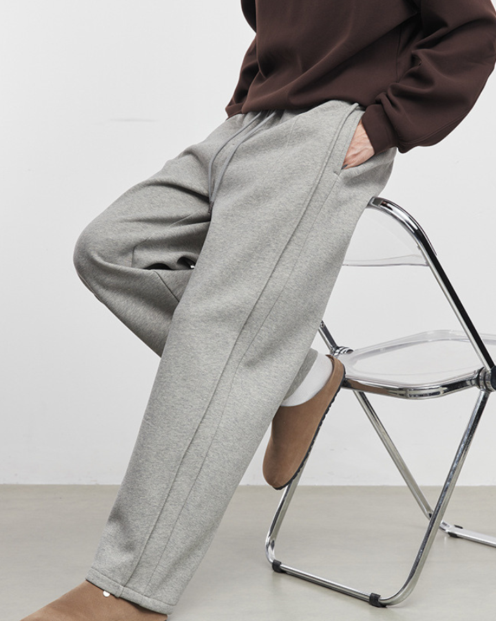 Pantaloni Uomo in Felpa di Cotone Fleece Silhouette Ampia