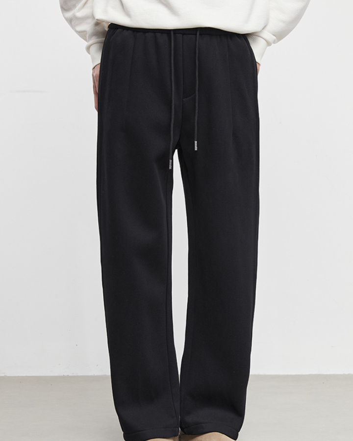 Pantaloni Uomo in Felpa di Cotone Neri Morbidi Comodi
