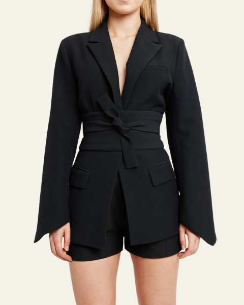 Blazer Donna con Cintura in Vita