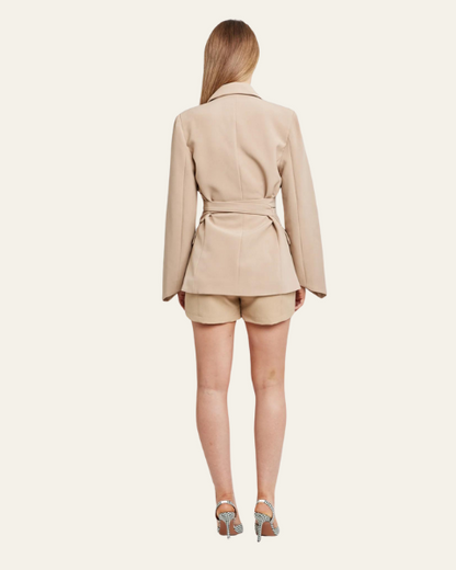 Blazer Donna con Cintura in Vita