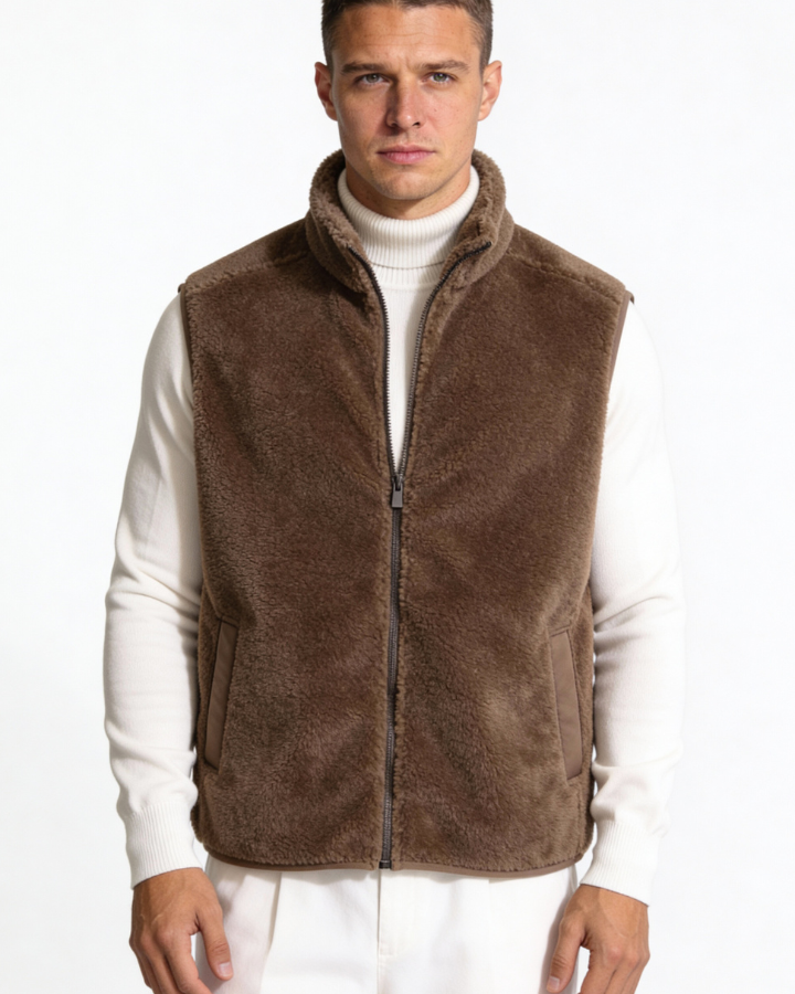 Gilet Uomo in Pile Sherpa con Zip