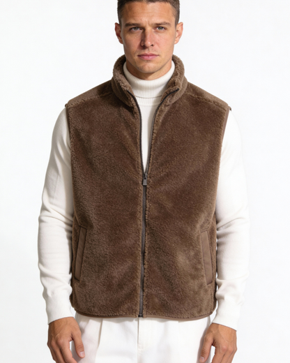 Gilet Uomo in Pile Sherpa con Zip