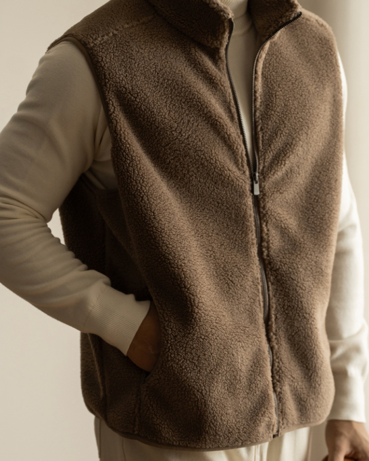 Gilet Uomo in Pile Sherpa con Zip