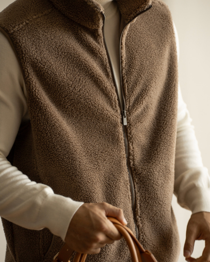 Gilet Uomo in Pile Sherpa con Zip