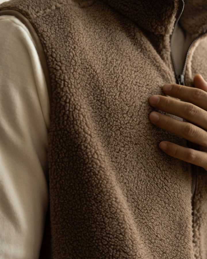 Gilet Uomo in Pile Sherpa con Zip