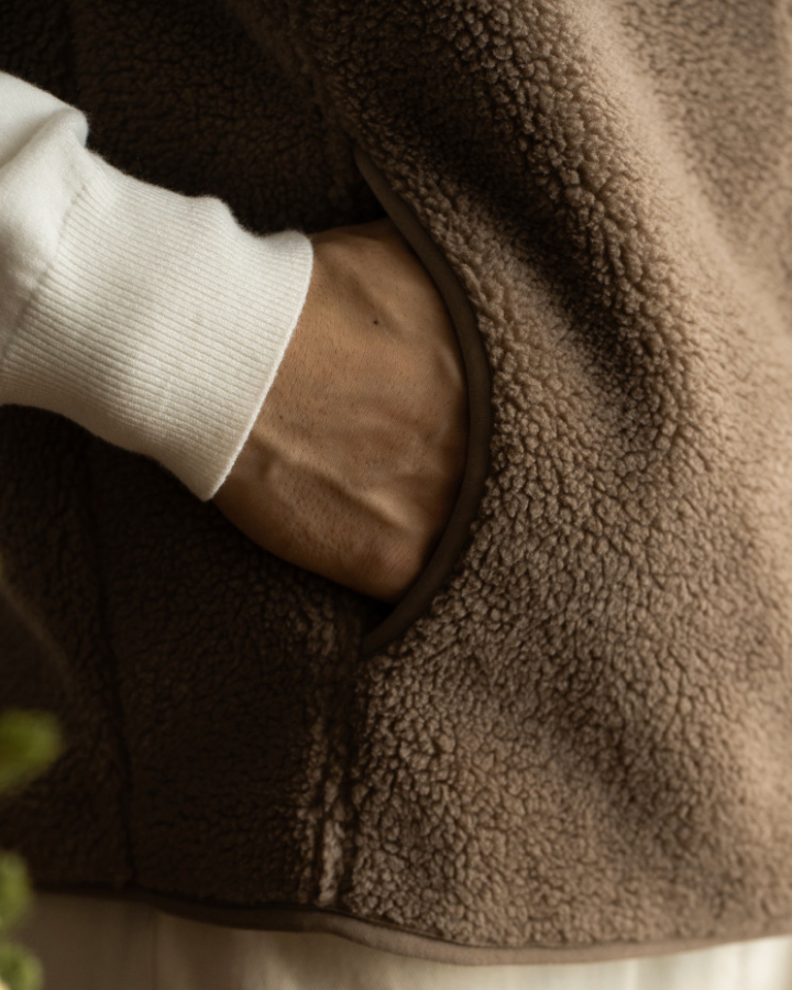 Gilet Uomo in Pile Sherpa con Zip
