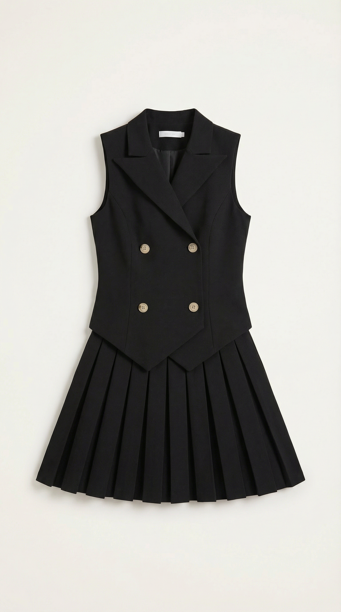 Abito Blazer Corto Donna con Gonna Plissé