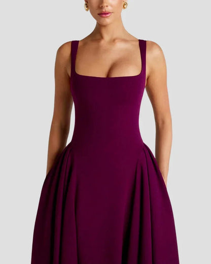 Abito Midi Donna Plissettato Strutturato