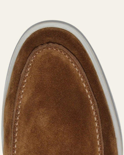 Mocassino Yacht Uomo in Suede Vegano Caramello Costa Mediterranea