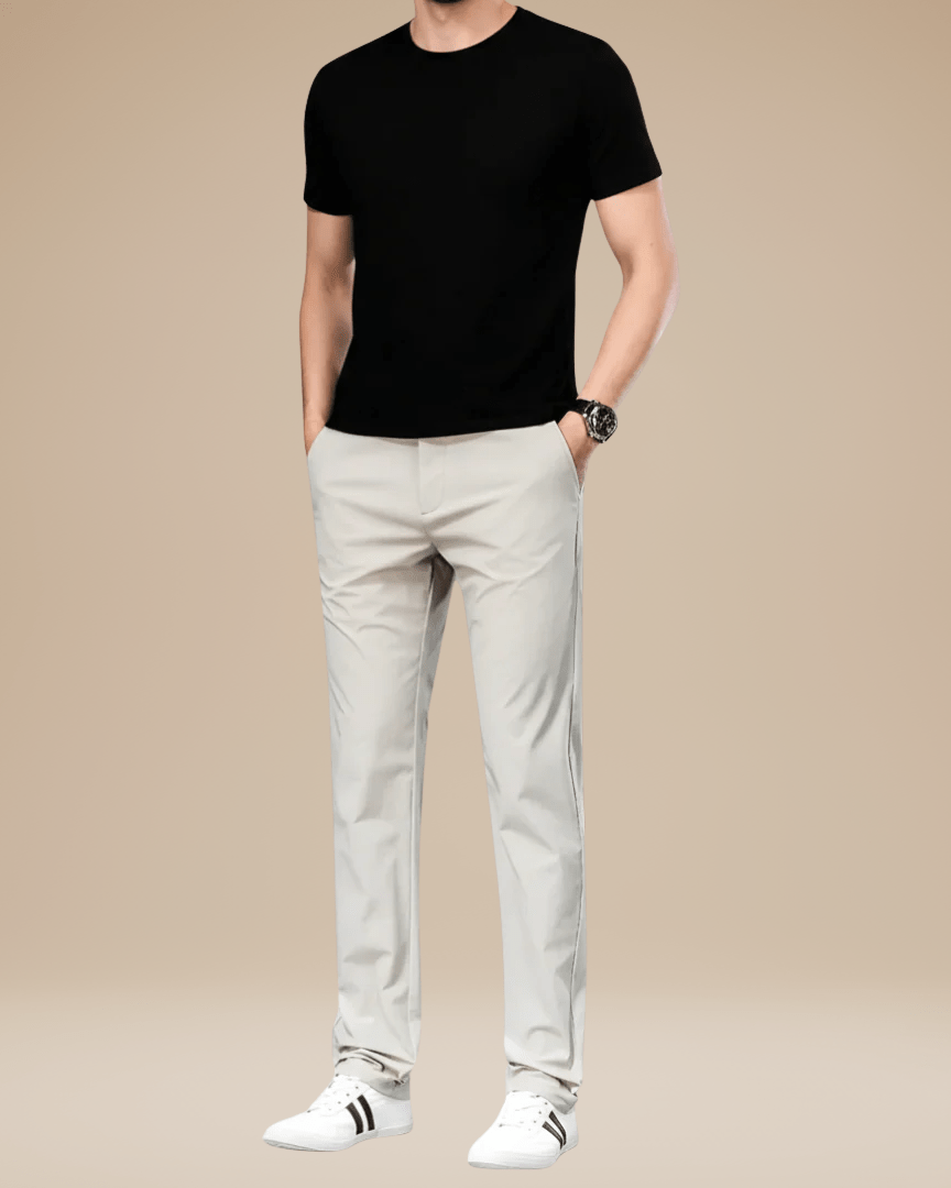 Pantaloni Uomo Slim in Tessuto Tecnico Elasticizzato Leggeri