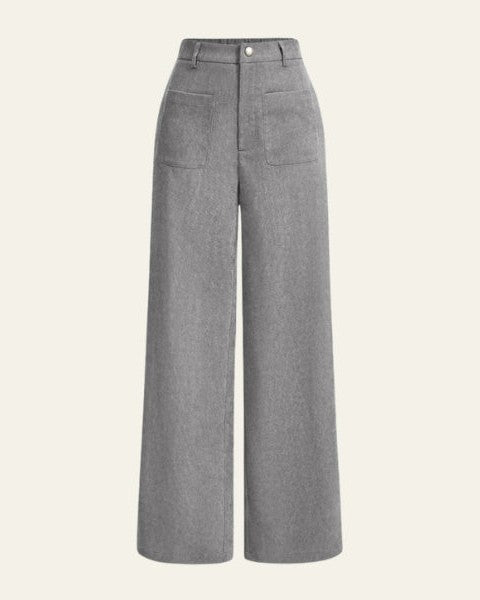 Pantaloni Donna in Velluto a Coste a Vita Alta