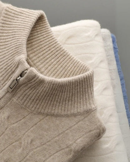 Maglione Uomo in Lana Merino con Zip Comfort Raffinato Versatile