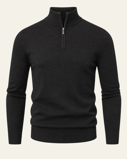 Maglione Uomo Collo Alto Zip Parziale Stile Europeo Versatile