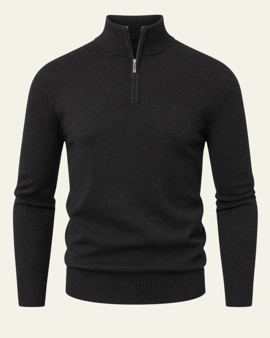 Maglione Uomo Collo Alto con Zip Parziale