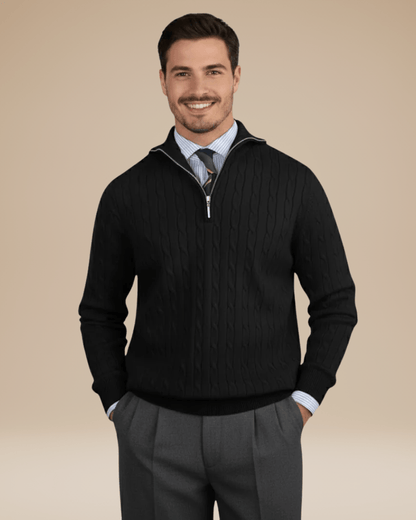 Maglione Uomo a Treccia in Misto Lana Caldo Texture Raffinata