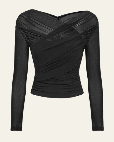 Top Donna Avvolgente in Mesh