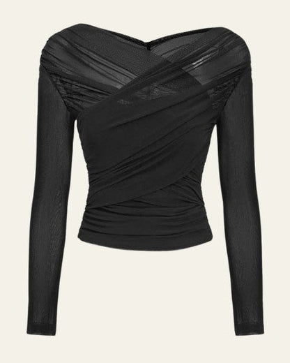Top Donna Avvolgente in Mesh