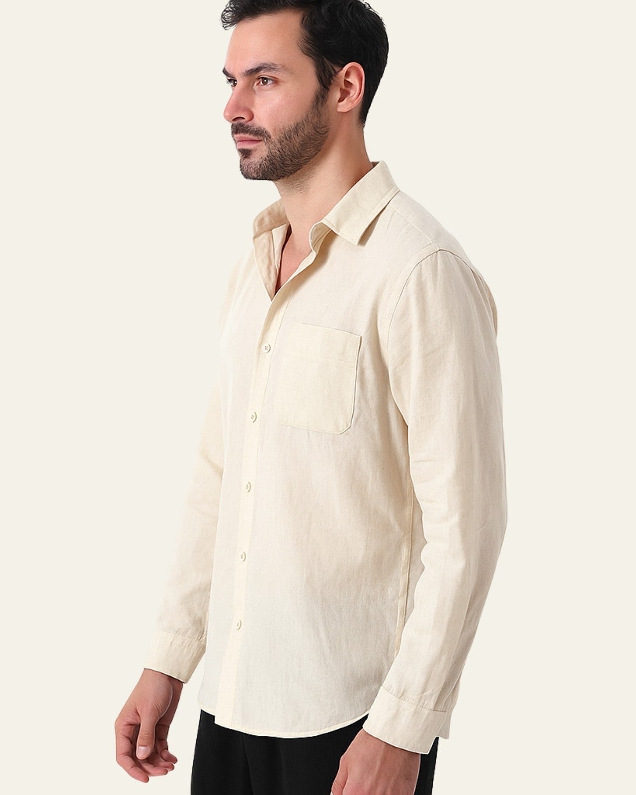 Camicia Uomo in Lino Oversize Misto Leggera Estiva