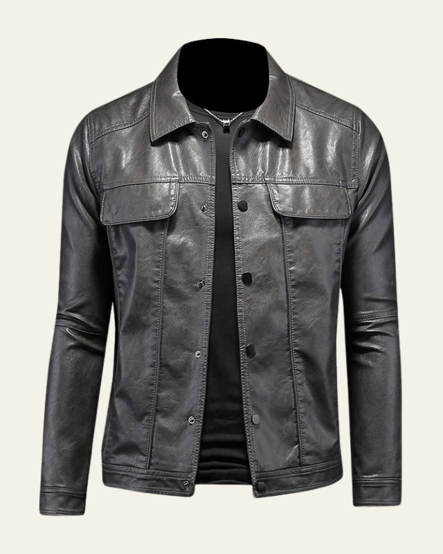 Giacca Biker Uomo in Pelle Vegana